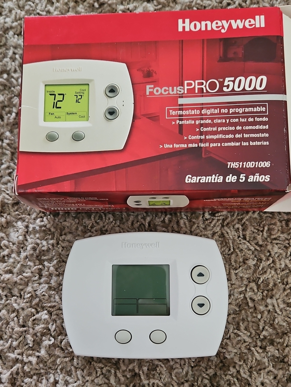 Honeywell FocusPRO 5000 White Digital Non-Programmable Thermostat